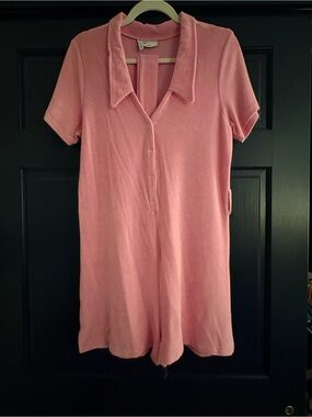ASOS Pink Terry Short-Sleeve Romper Playsuit